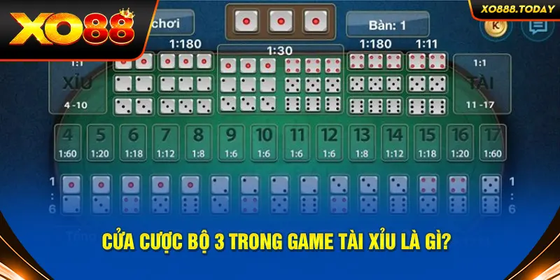 Cửa cược bộ 3 trong game tài xỉu là gì?